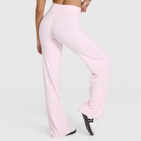 Pantalon de yoga taille haute pour femme, coupe droite, ample et amincissant, couleur unie, personnalisable