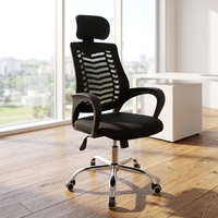 Chaise de bureau ergonomique pivotante de direction, confortable, entièrement en maille, réglable, avec support lombaire