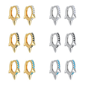 Pendientes de <span class=keywords><strong>Aro</strong></span> Geométricos Punk de Lujo, Chapados en Oro de 18K, con Circonitas, Unisex, Estilo Diario, Joyería para las Orejas - Product Image 1