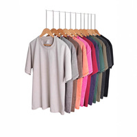 Kaos Lengan Pendek Model Amerika Gaya Vintage 300g, Bahan Katun Combed Murni, Model Longgar, Bahu Jatuh, Trendi