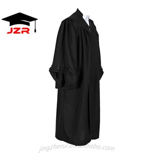 Túnica de Abogado y Vestimenta <span class=keywords><strong>Legal</strong></span> Tradicional Negra de Alta Calidad JZR para Jueces y <span class=keywords><strong>Abogados</strong></span> - Product Image 3