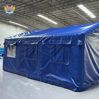 Tente de paintball portable à trois couches imperméable en PVC bleu gonflable de haute qualité en vente chaude pour 6 à 8 personnes