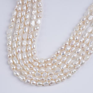 Collier de perles d'eau douce naturelles baroques, matériel de bricolage, perles de Zhuji, 5-6 mm, double face, couleur rose brillant, trous droits, en vrac - Product Image 4