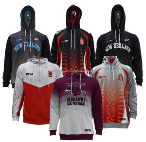 Tùy chỉnh giải đấu tonga tag bóng đá Hoodies thăng hoa tag đồng phục Áo thun dây kéo áo maori đội dài tay áo - Product Image 1