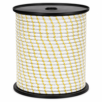 Cordon élastique antistatique conducteur en polyester et latex de 8 mm, blanc, 100 m/rouleau, élongation de 250 %, pour clôture électrique, utilisation en ferme équine