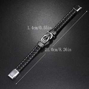 Braccialetto di gioielli in pelle con chiusura magnetica da <span class=keywords><strong>uomo</strong></span> di lusso alla moda treccia braccialetti e braccialetti da donna - Product Image 3