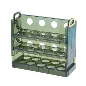 DS1815食品容器托盘冰箱抽屉带新鲜蛋架支架塑料蛋架收纳器翻盖鸡蛋收纳盒