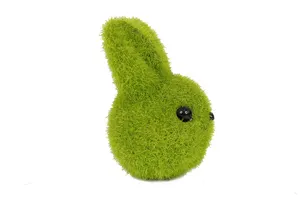 Yeni özel Bunny peluş oyuncak uzun kulak tavşan bebek doldurulmuş hayvan peluş oyuncaklar peluş oyuncak s Bunny Faux Moss havuç açık paskalya dekorasyonu ile