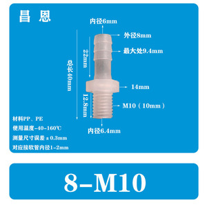 ข้อต่อท่อเกลียวนอก Chang En Plastic M6 รุ่น 2-M6 สำหรับเชื่อมต่อท่ออ่อน - Product Image 3