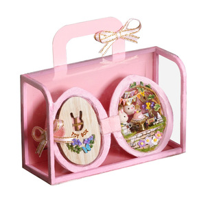 Modèle de <span class=keywords><strong>maison</strong></span> miniature en noix 3D assemblé créatif en gros - Parfait pour offrir en cadeau - Product Image 4