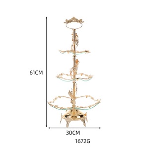 테이블 웨딩 디스플레이 장식 골드 실버 데코 도금 라운드 건조 과일 사탕 상자 테이블 디스플레이 서빙 사탕 케이크 접시 트레이 - Product Image 6