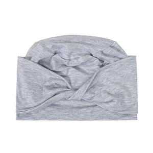 Wholesale Bulk Turban Hat Twisted With Back Elastic Cotton Turban Headwear Islamic Hijab Under Caps - Product Image 2