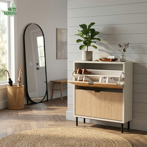 Venta Directa de Fábrica de Muebles: Armario de Almacenamiento de <span class=keywords><strong>Zapatos</strong></span> Independiente con Listones y Estante de Bambú Natural para la Entrada - Product Image 4