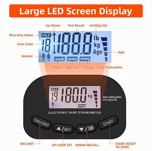 0-265LBS Handheld Dynamometer <b>Trainer</b> Hand Grip Manufacturer Strength Tester Meter Sports Arm Strengthener Exerciser - Product Image 5
