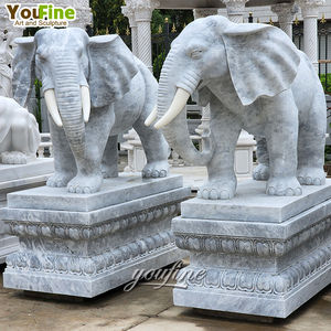 Estatua de elefante de mármol rosa para exteriores, decoración moderna para jardín, tallado, buen precio - Product Image 3