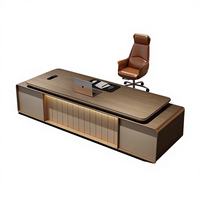 Bureau de direction moderne de luxe en bois massif, table de PDG/manager écologique, mobilier de poste de travail administratif haut de gamme