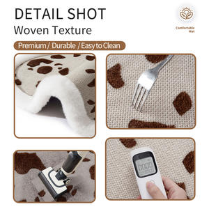 Tapete para Alimentar Mascotas, Diseño de Leopardo, Ovalado, de Poliéster, Antideslizante, para Perros y Gatos, 35x50, 45x60, 50x70, para las Cuatro Estaciones - Product Image 4