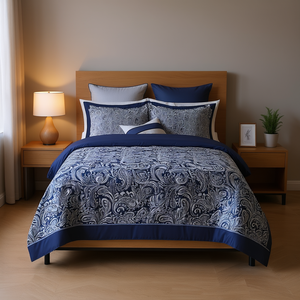 Db Super King Size 12 Piece <b>Comforter</b> <b>Set</b> 100 Cotton Geometric Pattern Bedding Home Use All Season Classic Style - Product Image 2