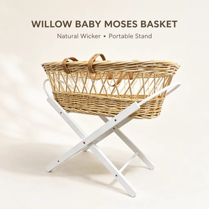 Panier Moïse en osier fait main pour <span class=keywords><strong>bébé</strong></span>, avec poignées en cuir, logo personnalisé, berceau portable pour nourrisson – Prix de gros abordable - Product Image 2