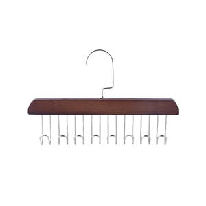 Cintre suspendu en bois avec 8 crochets pour sous-vêtements, gilets, cravates, organisateur de vêtements, forme rectangulaire, couleur bois naturel, type crochet - Product Image 5