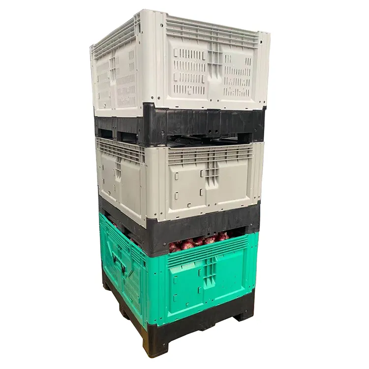 Customized Logistic Collapsible Pallet Boxes Recyclable Plastic Folding Shipping Grid Pallet Crates