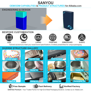 Caja Metálica Reciclable para Cigarrillos, Paquete <span class=keywords><strong>de</strong></span> 20 Unidades, Caja <span class=keywords><strong>de</strong></span> Hojalata Resistente a Niños con Tapa con Bisagras para Cigarrillos - Product Image 3