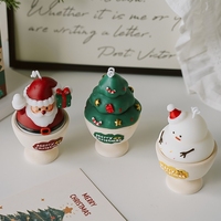 Bougies parfumées fantaisie faites à la main en gros pour fêtes de Noël, décorations de maison en forme de Père Noël, bonhomme de neige et sapin, cadeaux de festival