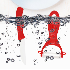 Ceramic Fruit Knife Set 2 Pieces Red Peeler And Knife For Home <b>Kitchen</b> Use - Product Image 3