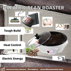 حبوب قهوة كهربائية آلية ، طلاء منزلي غير لاصق ، تجفيف حبوب الفولاذ المقاوم للصدأ للفشار والفول السوداني المخبوزة - Product Image 3