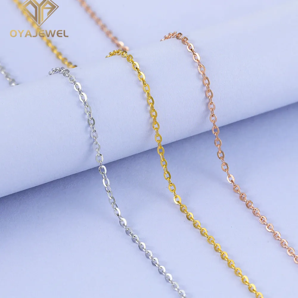 OYA Rhodium Plated Cable Chain Jewelry For Women Hot Selling Necklace 925 Sterling Silver Chains