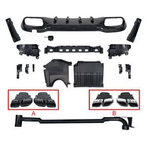 Kit de carrosserie de pare-chocs arrière de style C63 pour Mercedes Benz Classe C <span class=keywords><strong>W206</strong></span> Diffuseur arrière séparateurs d'échappement - Product Image 1