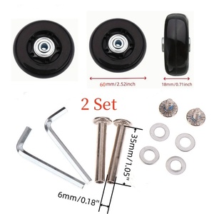 Juego de ruedas de repuesto de PU para maleta, desmontables, de goma, 4018, 5018, 6018 mm, piezas de repuesto para maleta, novedad 2025 - Product Image 6