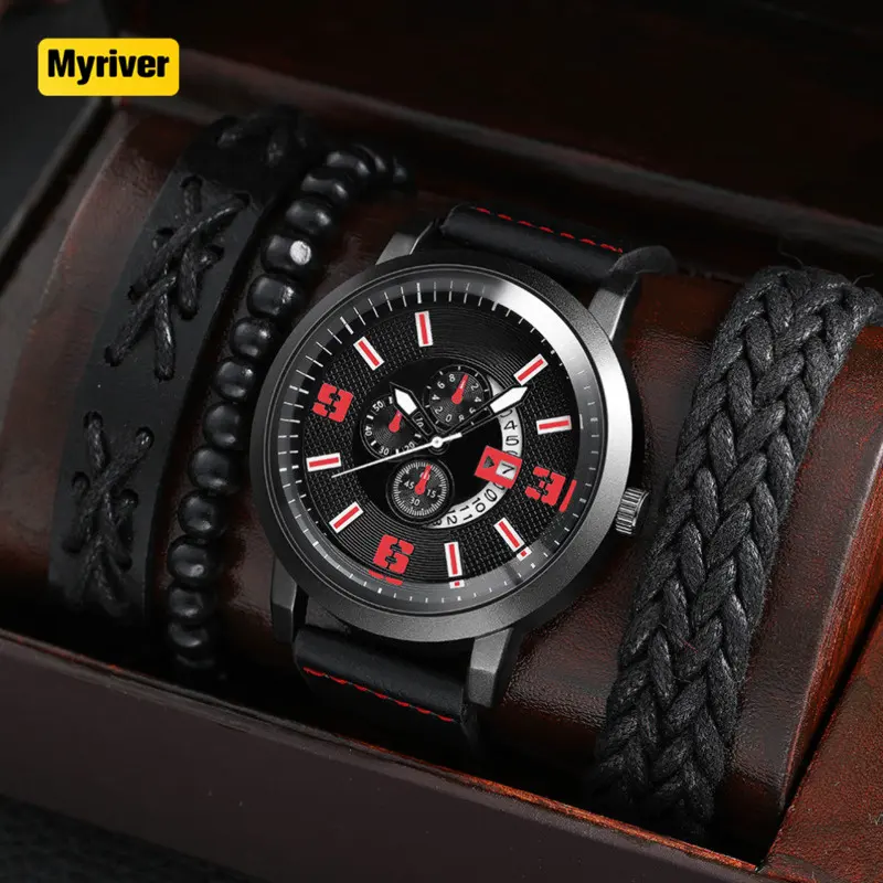 Myriver Elegant Voortreffelijk Cool Horloge Heren Roestvrij Staal Zakelijk Quartz Horloge Luxe Mode Heren Casual Horloges