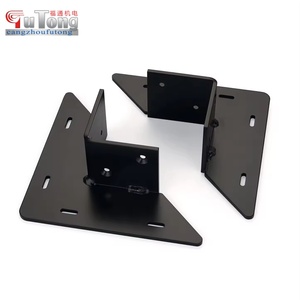 Base d'ancrage pour <span class=keywords><strong>poteau</strong></span> de clôture en <span class=keywords><strong>bois</strong></span>, revêtement noir en poudre, livrée avec vis à <span class=keywords><strong>bois</strong></span> et chevilles à béton - Product Image 4