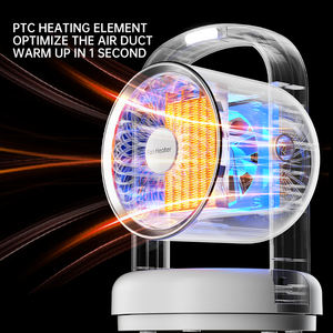 QIATAILI Oficina Calentador de habitación de invierno OEM 1500W PTC Calentador de manos Mini Calentador de espacio eléctrico Ventilador con altavoz Auto Shaking - Product Image 2