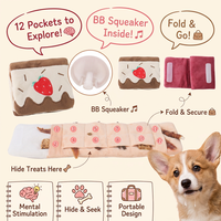 Tapis de reniflement pliable pour chien, jouet interactif de recherche et de jeu, tapis d'alimentation lente avec couineur BB pour stimulation mentale