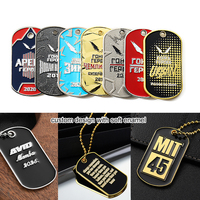 Pendentif Collier Plaque Militaire Personnalisée pour Hommes en Métal, Logo Gravé 2D 3D, Émail Souple, Lettre ou Devise, Personnalisable par les Fabricants