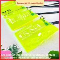 Badge d'identification personnalisé en acrylique transparent avec logo, cordon de cou pour carte de visite, pour pass VIP de conférence, vente en gros OEM