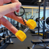 Porte-clés mignon mini haltère de fitness, porte-clés sport pour couple, pendentif pour sac de sport, porte-clés de voiture, petit cadeau, vente en gros