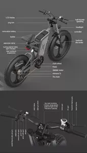 1000W 48V 10AHX20 Electric Bike 20 Inch Fat Tire Off Road Ebike Powerful Mountain Electric Bicycle For Adults Cycling E BIKE