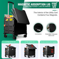Usine 4 roues universelles pliant marché chariot à provisions Handcart mini caddie