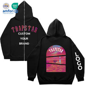 <span class=keywords><strong>Felpa</strong></span> con Cappuccio e Zip Intera Unisex in Caldo Cotone Felpato <span class=keywords><strong>Nera</strong></span> Oversize Stile Streetwear Hip Hop con Stampa Grafica e Logo del Tuo Brand Personalizzato - Product Image 1