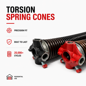 Torsion <b>Spring</b> Cones Residential Left Hand Right Hand Conical Steel Garage <b>Door</b> Replacement Kit High Cycle Durable Fit - Product Image 1