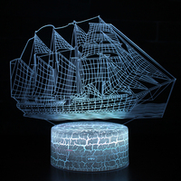 Vente flash - Lampe de table LED à animation 3D en acrylique - Illusion d'optique - Cadeau pour enfants