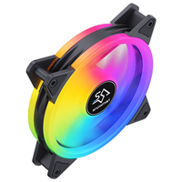 Ventilador para Caja de PC SNOWMAN DF120-ARGB-BK de 120 mm, Negro, ARGB, 45 CFM, Luz Dual Halo, PWM, Rodamiento Hidráulico, 5V, 3 Pines, Sincronización, Venta al por Mayor