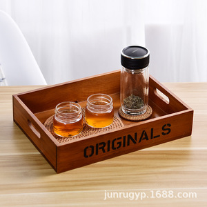 Boîte de rangement en bois avec lettres gravées pour l'organisation du bureau, 33x24,5x6,5 cm, organisateur de cosmétiques écologique - Product Image 2
