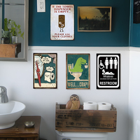 Juego de Letreros Metálicos Divertidos Vintage para Baño, Decoración Retro para Pared de Baño, Bar o Restaurante