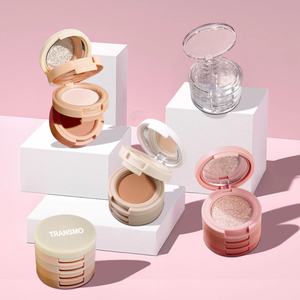 Boîte à poudre vide personnalisée avec logo, conteneur rond transparent pour blush, avec fonction recyclable pour les soins de la peau - Product Image 6