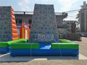 Açık karnaval oyunu 2024 şişme su kaydırağı parkı ticari kabarık şişme kaya tırmanma duvarı - Product Image 2