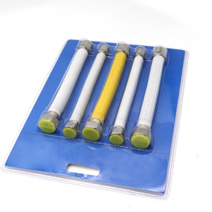 Ensemble de tuyaux flexibles ondulés série 300 en acier inoxydable 5 pièces Kit de connecteur de plomberie soudé pour robinet de chauffe-eau ANSI - Product Image 4